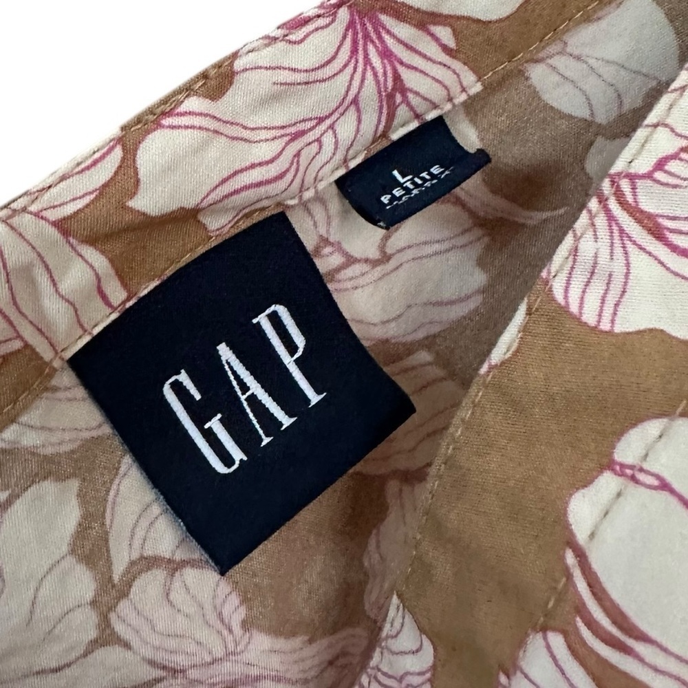 GAP Women MIDI HANKERCHIEF HEM DRESS Floral  multicolor Size L Petite - Picture 11 of 17